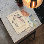 Geldgeschenk Hochzeit aus Holz | Personalisiertes Hochzeitsgeschenk mit Namen & Datum | Geschenk für Richtfest Reisekasse Hausbau Umzug