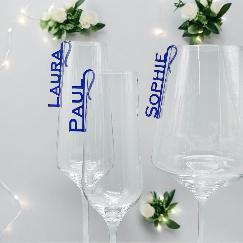 Glasmarkierer Hochzeit Platzkarte Name Anhänger Glas personalisiert Tischkarte Namensschild Weinglas Sektglas personalisiert Tischdeko Taufe