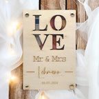 Geldgeschenk Hochzeit aus Holz | Personalisiertes Hochzeitsgeschenk mit Namen & Datum | Geschenk für Richtfest Reisekasse Hausbau Umzug