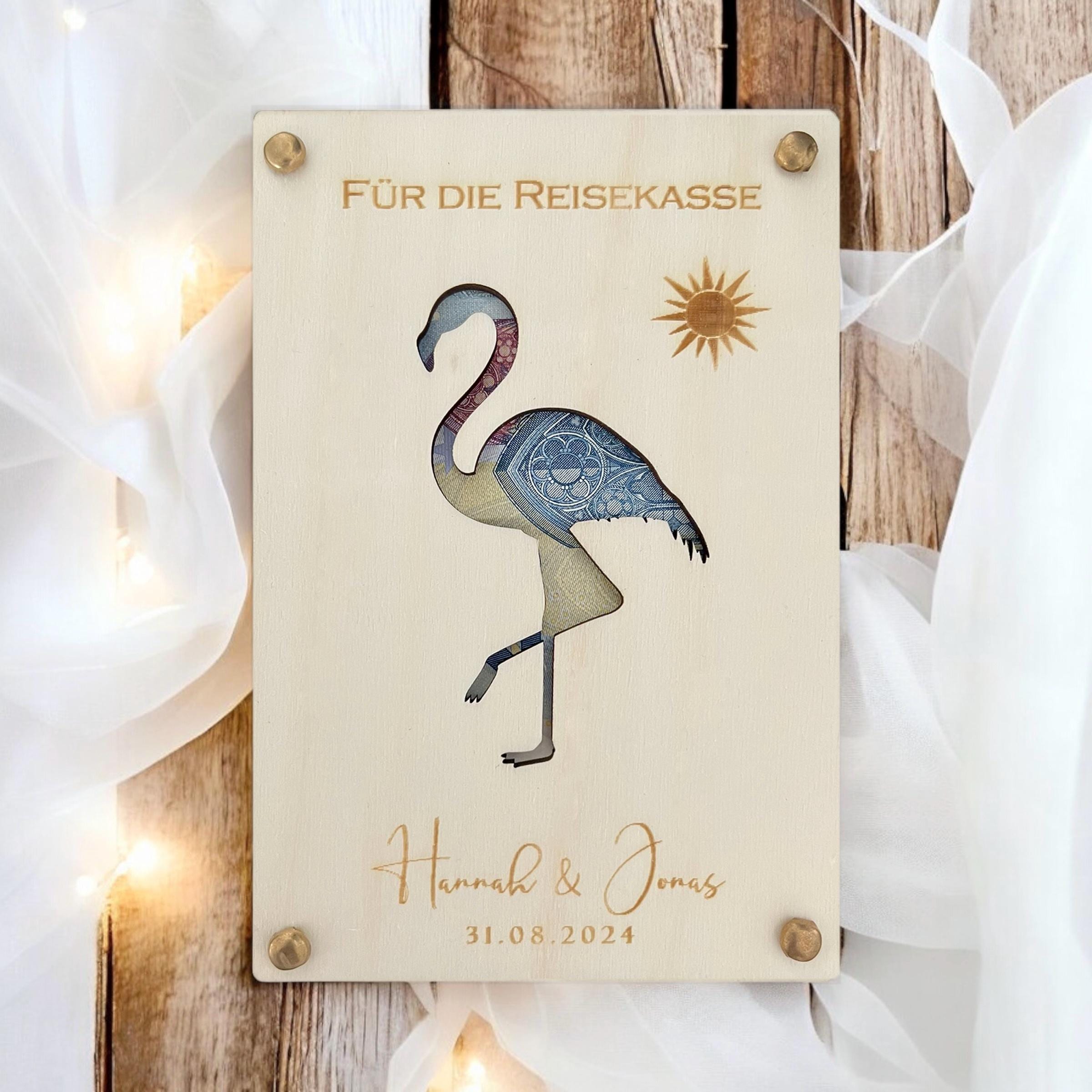 Geldgeschenk Hochzeit aus Holz | Personalisiertes Hochzeitsgeschenk mit Namen & Datum | Geschenk für Richtfest Reisekasse Hausbau Umzug