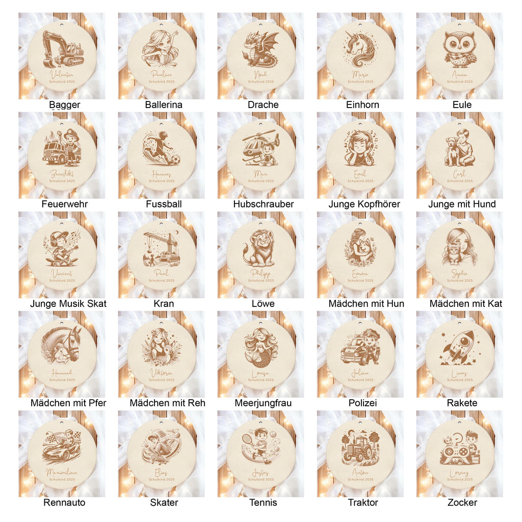 Anhänger Schulkind 2026 l Holz Schultütenanhänger Name personalisiert l Einschulung Geschenke Schultüte Zuckertüte l Schulanfang Einschulung