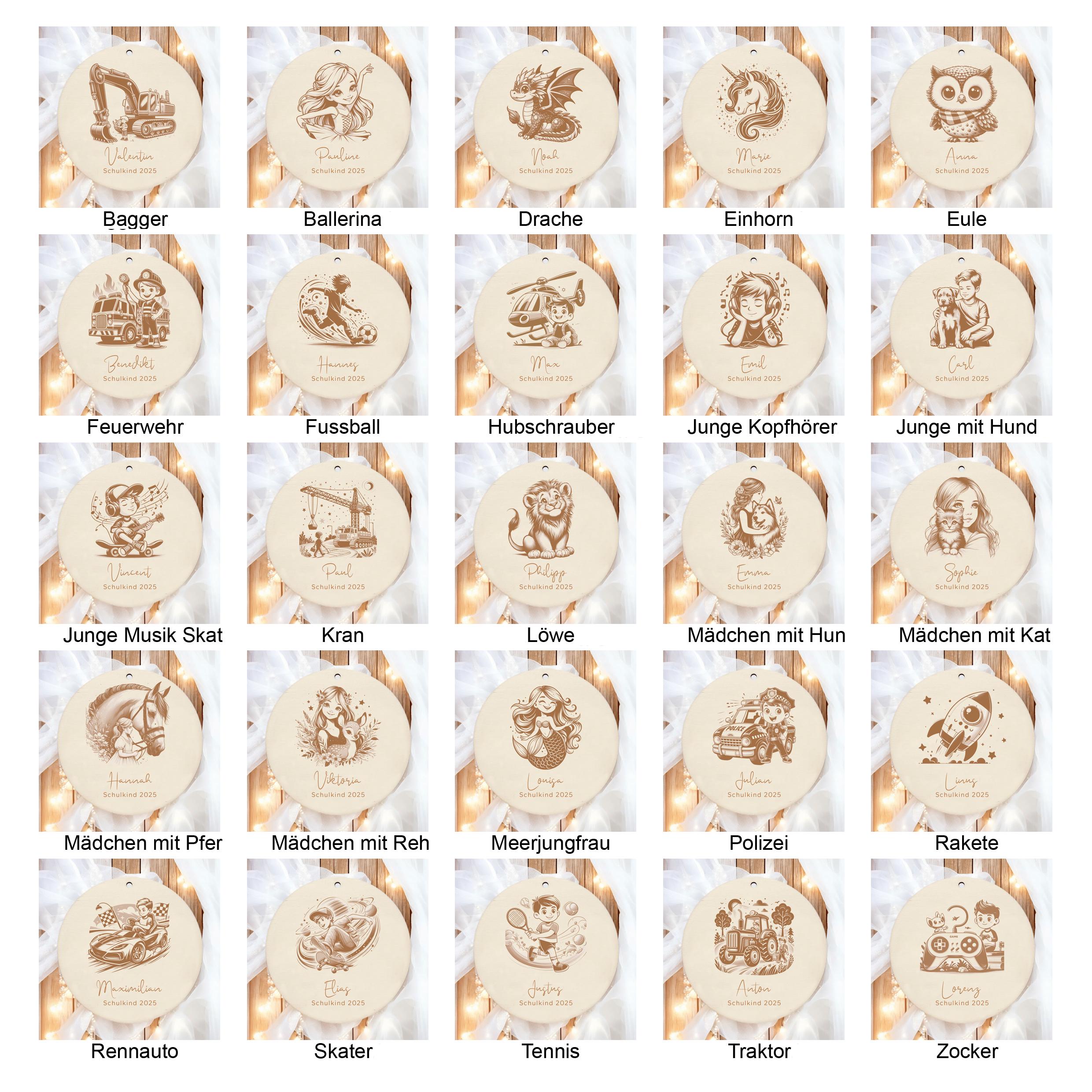 Anhänger Schulkind 2026 l Holz Schultütenanhänger Name personalisiert l Einschulung Geschenke Schultüte Zuckertüte l Schulanfang Einschulung
