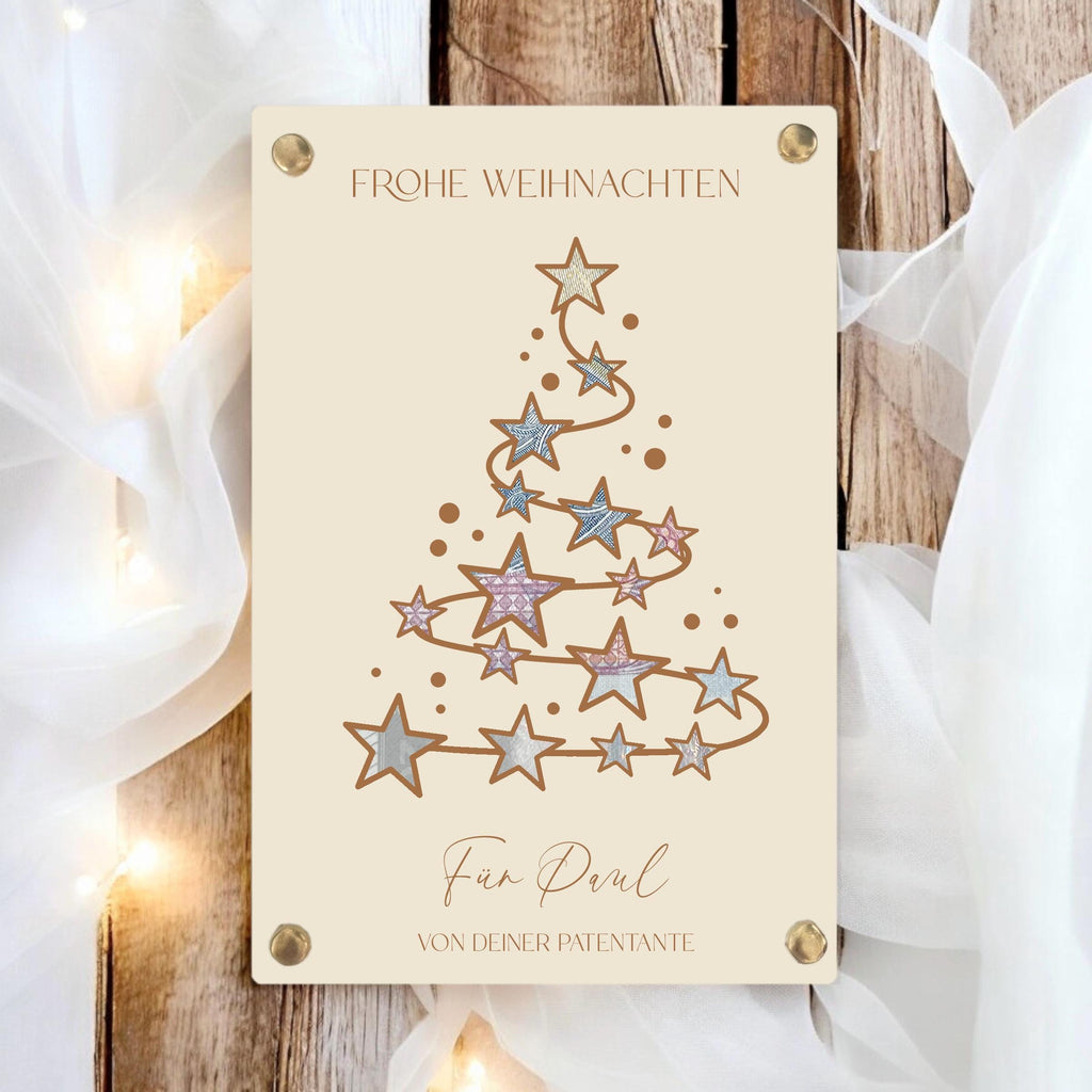 Geldgeschenk Weihnachten Geld schenken personalisierter Tannenbaum Weihnachtsbaum aus Holz mit Namen Anhänger Geschenk Weihnachtsgeschenk