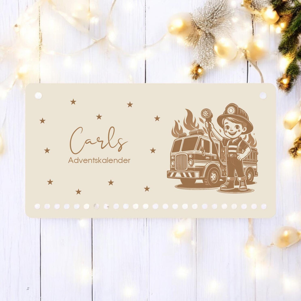 Adventskalender Polizei | personalisierter Adventskalender Name | DIY Adventskalender zum Befüllen | Kinder Kalender Advent Holz