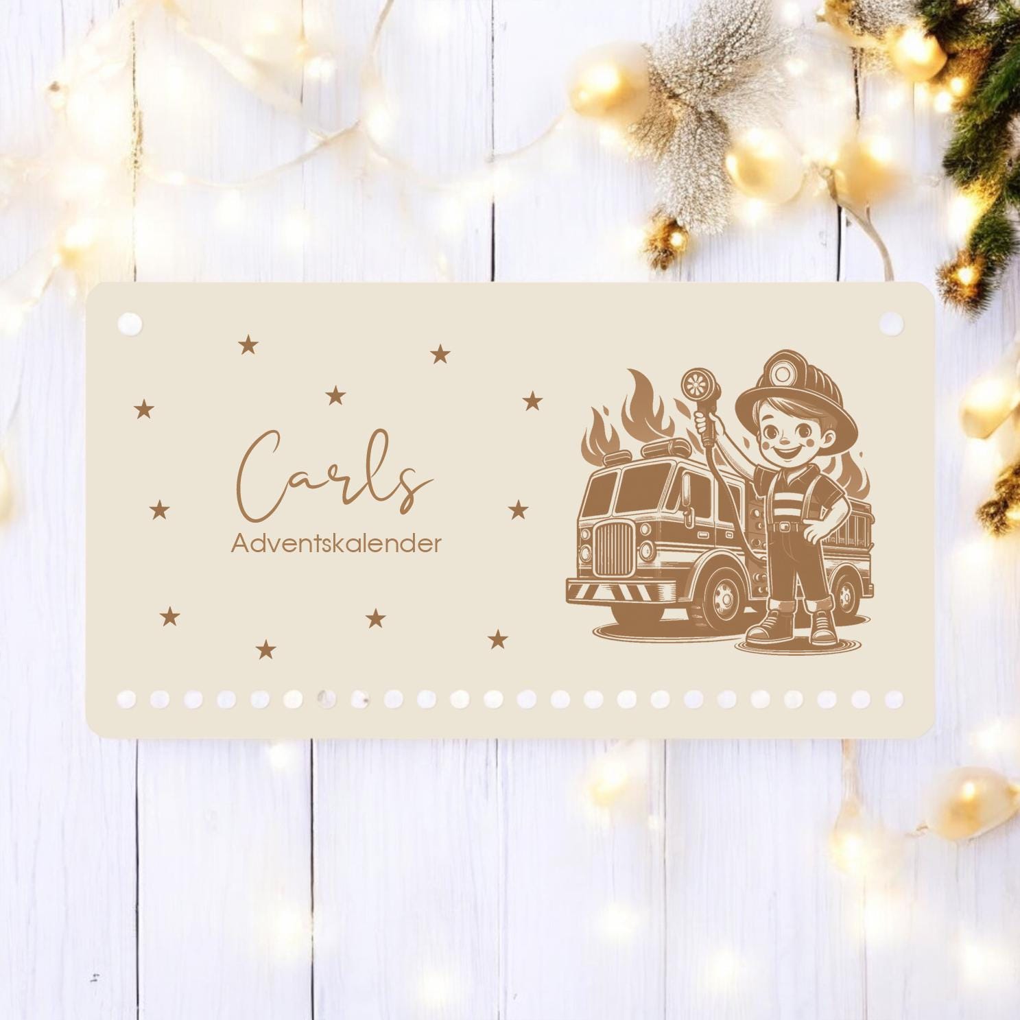 Adventskalender Polizei | personalisierter Adventskalender Name | DIY Adventskalender zum Befüllen | Kinder Kalender Advent Holz