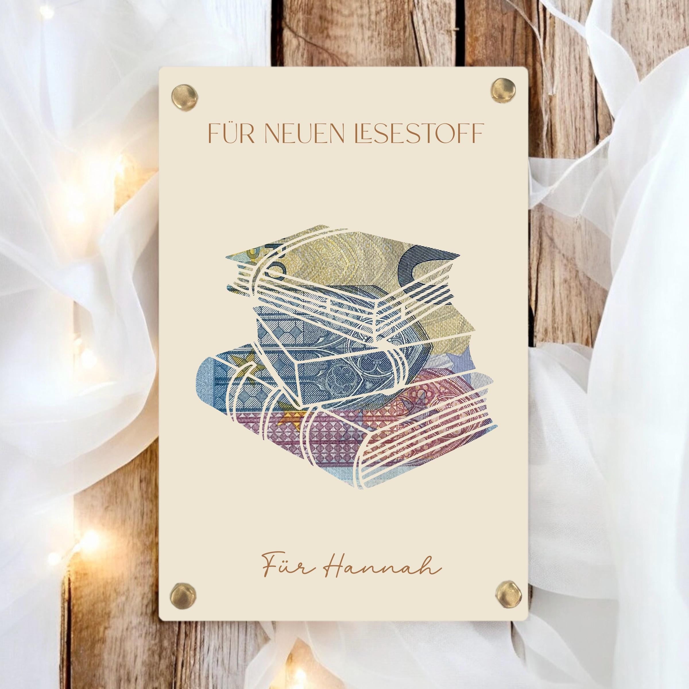 Geburtstag Geldgeschenk Buch Bücher e-Book lesen Leseratte Lesestoff Geld schenken Geschenk Name Gutschein Geburtstagsgeschenk personalisert