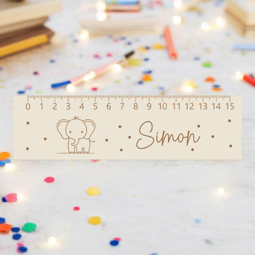 Lesehilfe Lineal personalisiert mit Name | Elefant Lesehilfe für Schulkind | Geschenk zur Einschulung | Schultüte Füllung | Schulanfang 2026