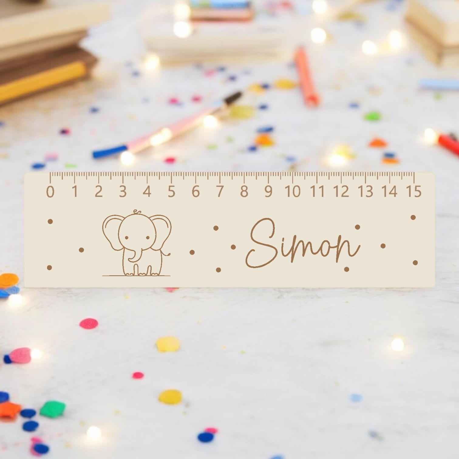 Lesehilfe Lineal personalisiert mit Name | Elefant Lesehilfe für Schulkind | Geschenk zur Einschulung | Schultüte Füllung | Schulanfang 2026