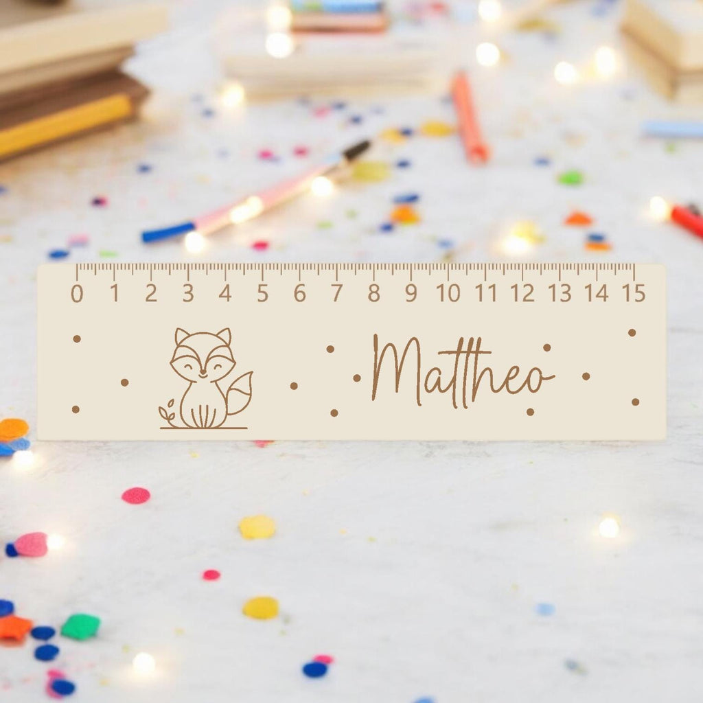 Lesehilfe Lineal personalisiert mit Name | Fuchs Lesehilfe für Schulkind | Geschenk zur Einschulung | Schultüte Füllung | Schulanfang 2026