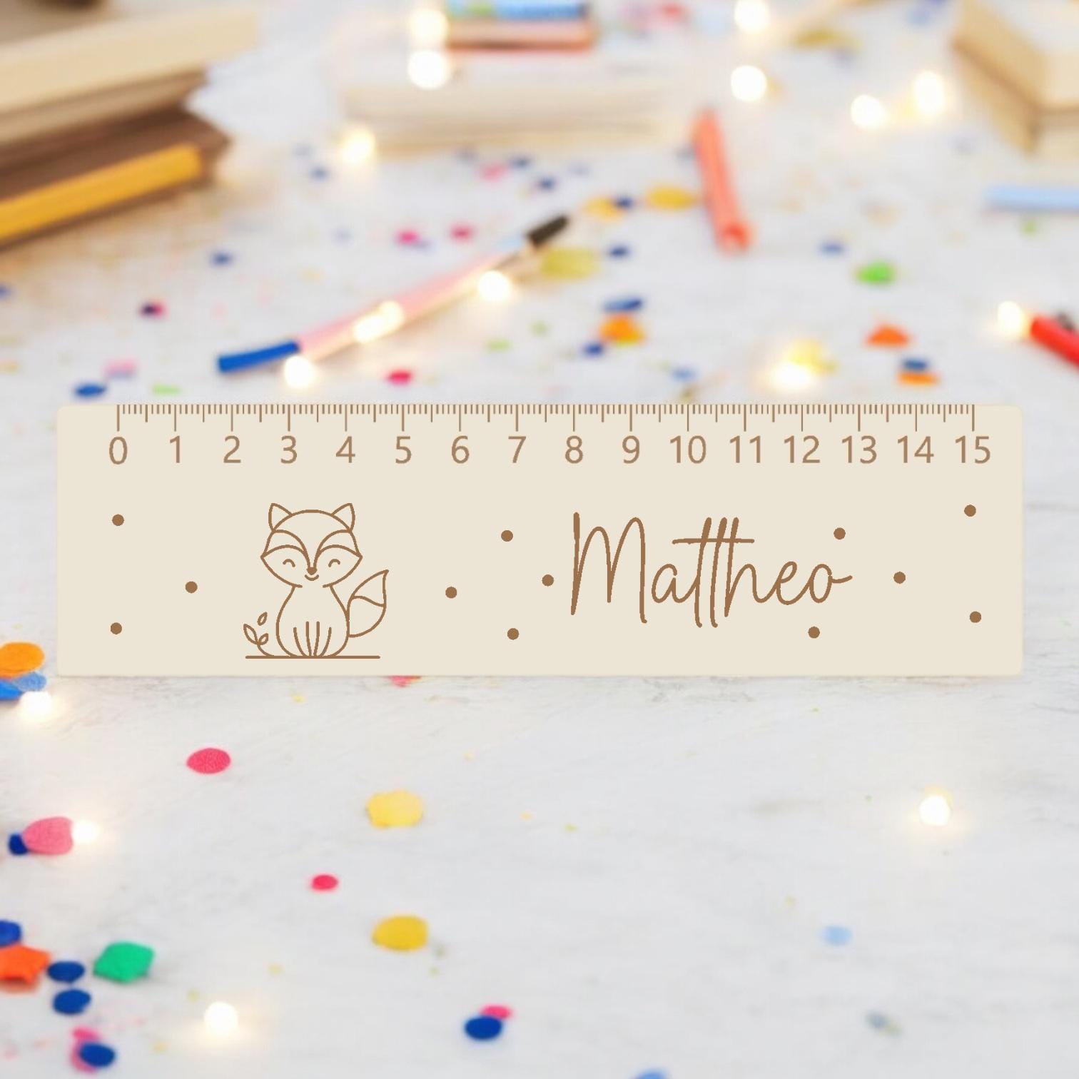 Lesehilfe Lineal personalisiert mit Name | Fuchs Lesehilfe für Schulkind | Geschenk zur Einschulung | Schultüte Füllung | Schulanfang 2026