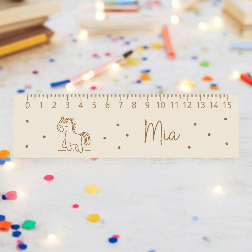 Lesehilfe Lineal personalisiert mit Name | Pferd Lesehilfe für Schulkind | Geschenk zur Einschulung | Schultüte Füllung | Schulanfang 2026