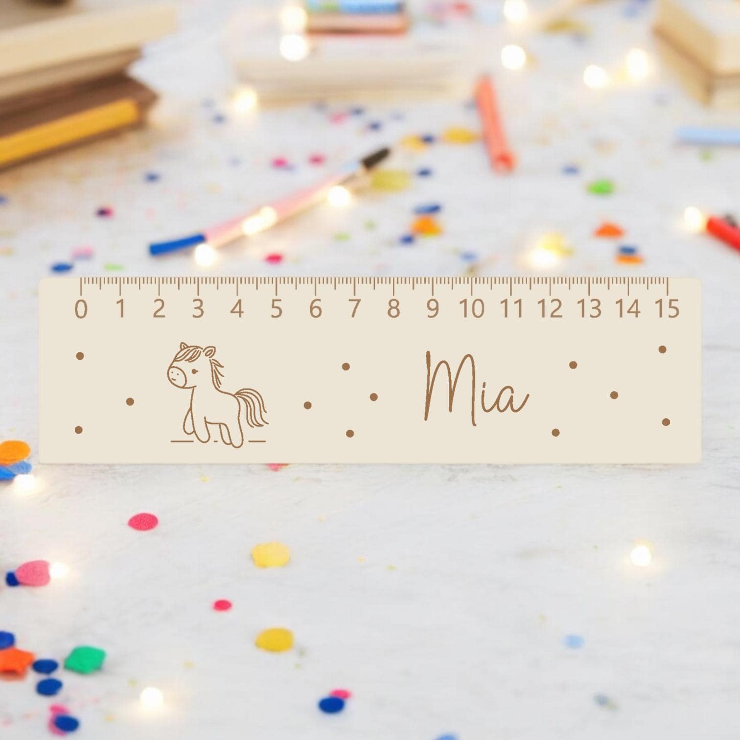 Lesehilfe Lineal personalisiert mit Name | Pferd Lesehilfe für Schulkind | Geschenk zur Einschulung | Schultüte Füllung | Schulanfang 2026