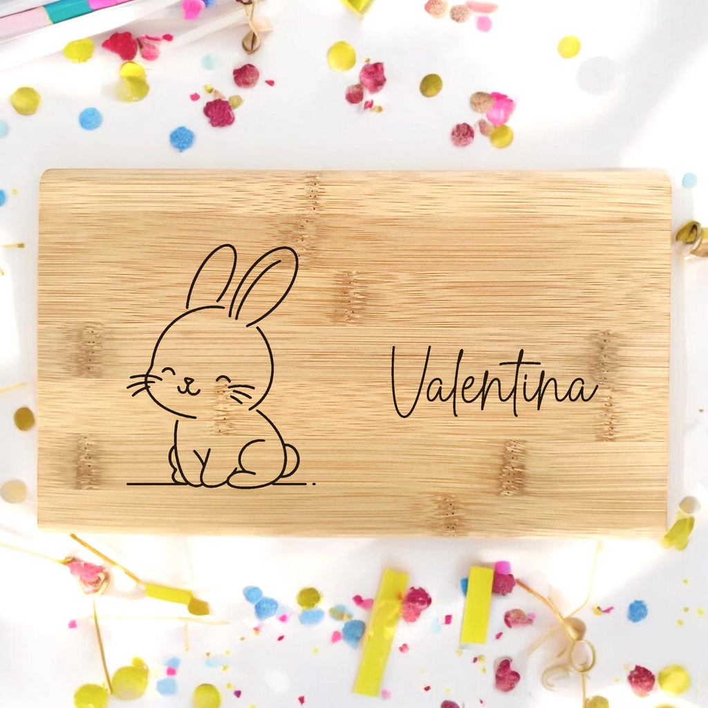 Schneidebrett Kinder Name Tiere Affe Geburtstag Geschenk Taufe Geburt Frühstücksbrett personalisiert Bambus Frühstücksbrettchen Bambus