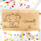 Schneidebrett Kinder Name Tiere Schnecke Geburtstag Geschenk Taufe Geburt Frühstücksbrett personalisiert Bambus Frühstücksbrettchen Bambus