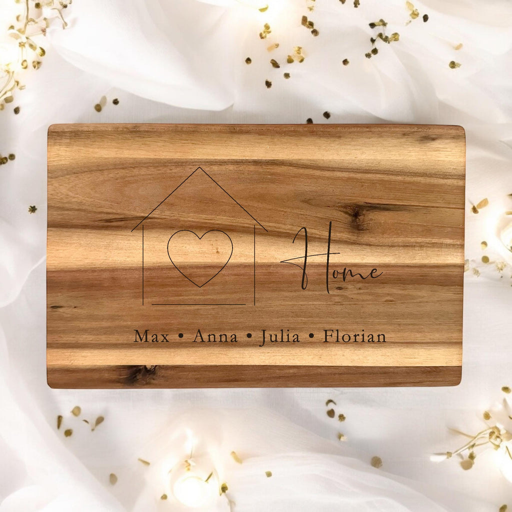 Hochzeitsgeschenk Geldgeschenk Hochzeit Schneidebrett personalisiert Geld Richtfest Geschenk Haus Holzbrett Brett Name Familie Brautpaar