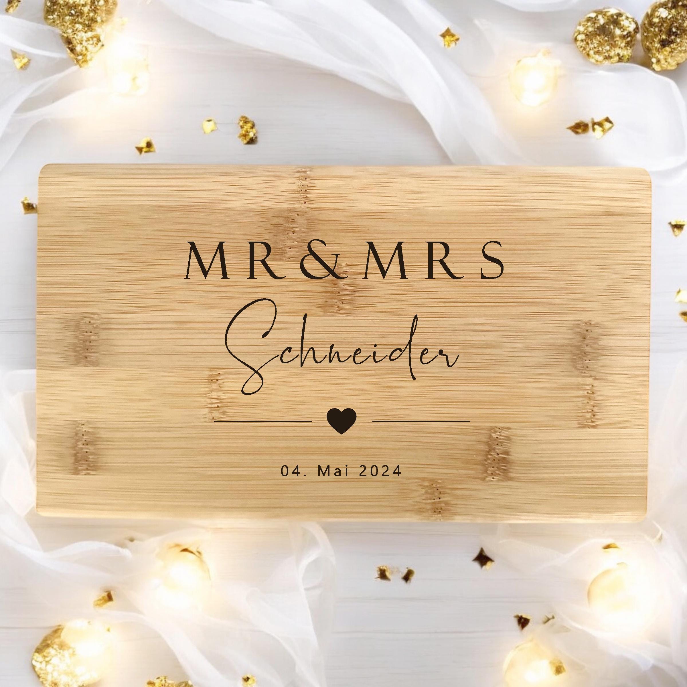 Hochzeitsgeschenk Geldgeschenk Hochzeit Schneidebrett personalisiert Geld Richtfest Geschenk Haus Holzbrett Brett Name Geschenk Brautpaar
