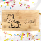 Schneidebrett Kinder Name Tiere Schnecke Geburtstag Geschenk Taufe Geburt Frühstücksbrett personalisiert Bambus Frühstücksbrettchen Bambus
