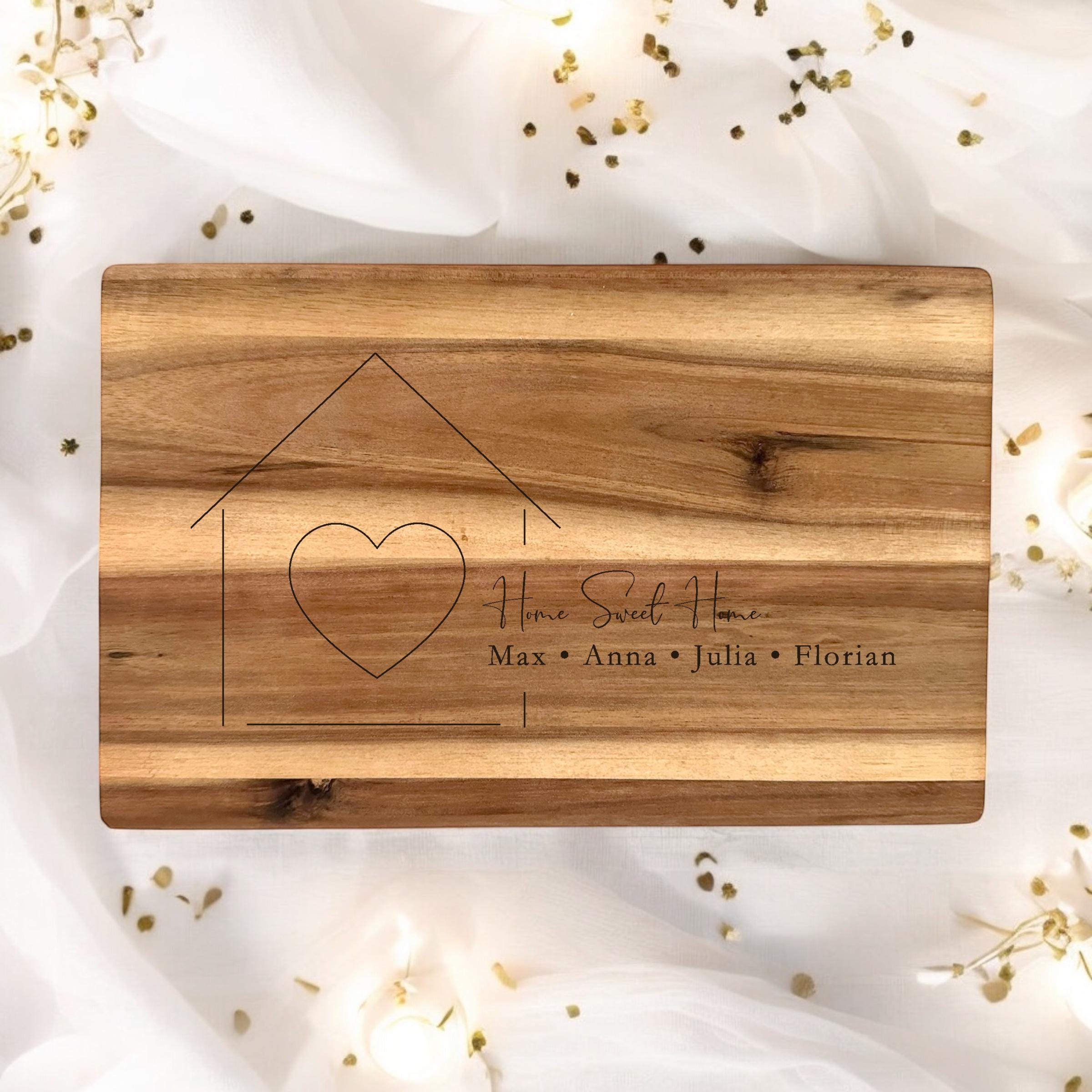 Hochzeitsgeschenk Geldgeschenk Hochzeit Schneidebrett personalisiert Geld Richtfest Geschenk Haus Holzbrett Brett Name Familie Brautpaar