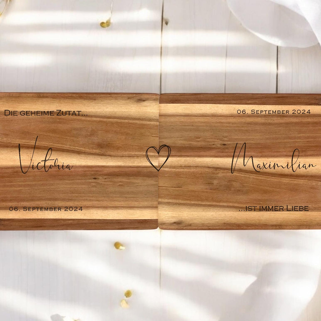 Geschenk Hochzeit Hochzeitsgeschenk Brautpaar Partner Schneidebrett personalisiert Name Geld Geschenk Richtfest Geldgeschenk Mr&Mrs Holz