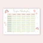 Stundenplan mit Name personalisiert Regenbogen pastell Geschenk Einschulung Schultüte Schulkind 2026 | PDF in A4 zum Ausdrucken digital