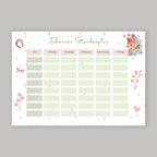 Stundenplan mit Name personalisiert Pferd pastell Geschenk Einschulung Schultüte Schulkind 2026 | PDF in A4 zum Ausdrucken digital