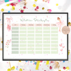 Stundenplan mit Name personalisiert Ballerina pastell Geschenk Einschulung Schultüte Schulkind 2026 | PDF in A4 zum Ausdrucken digital