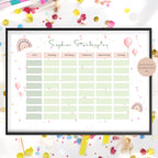 Stundenplan mit Name personalisiert Regenbogen pastell Geschenk Einschulung Schultüte Schulkind 2026 | PDF in A4 zum Ausdrucken digital