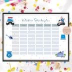 Stundenplan mit Name personalisiert Polizei Junge Geschenk Einschulung Schultüte Schulkind 2026 PDF in A4 zum Ausdrucken digital