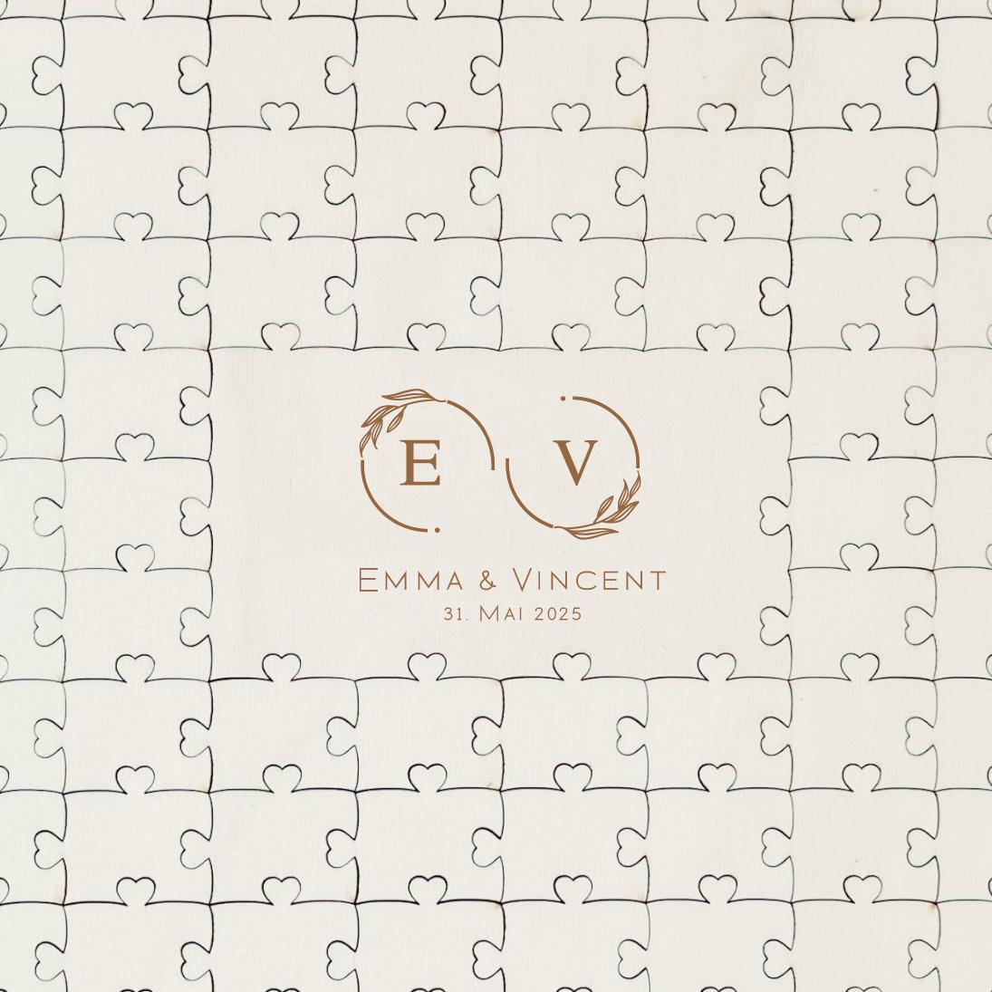 Gästebuch Hochzeit Puzzle Hochzeitsgeschenk personalisiert Hochzeitsgästebuch alternative Brautpaar Name Gästebuch Monogramm Hochzeit Name