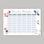 Stundenplan mit Name personalisiert Weltraum Astronaut Geschenk Einschulung Schultüte Schulkind 2026 | PDF in A4 zum Ausdrucken digital