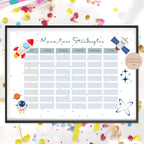 Stundenplan mit Name personalisiert Weltraum Astronaut Geschenk Einschulung Schultüte Schulkind 2026 | PDF in A4 zum Ausdrucken digital