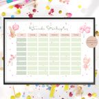 Stundenplan mit Name personalisiert Hase Maus pastell Geschenk Einschulung Schultüte Schulkind 2026 | PDF in A4 zum Ausdrucken digital