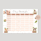 Stundenplan mit Name personalisiert Waldtiere Reh Fuchs Igel Geschenk Einschulung Schultüte Schulkind 2026 PDF in A4 zum Ausdrucken digital