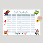 Stundenplan mit Name personalisiert Superheld Junge Geschenk Einschulung Schultüte Schulkind 2026 PDF in A4 zum Ausdrucken digital