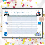 Stundenplan mit Name personalisiert Polizei Junge Geschenk Einschulung Schultüte Schulkind 2026 PDF in A4 zum Ausdrucken digital