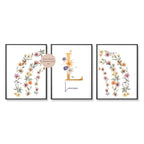 3er Set Poster Bild Regenbogen Blumen Wildblumen Name personalisert Geschenk Geburt Geburtstag Kinderzimmer PDF A4 zum Ausdrucken digital