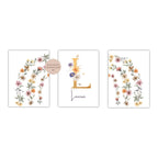 3er Set Poster Bild Regenbogen Blumen Wildblumen Name personalisert Geschenk Geburt Geburtstag Kinderzimmer PDF A4 zum Ausdrucken digital