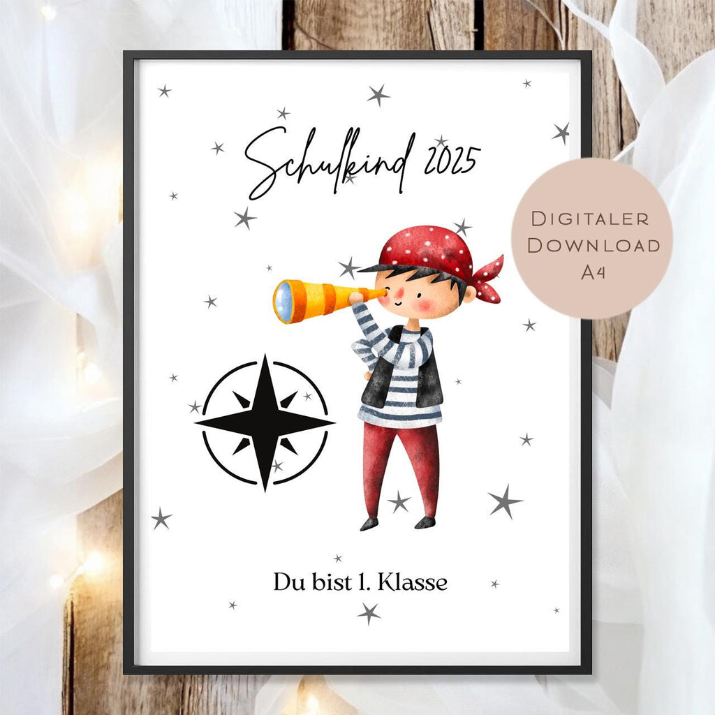 Einschulung Geschenk A4 Download l Geldgeschenk Schulanfang erste Klasse l Gutschein Wunscherfüller l Geschenkidee Schulkind Schulstart