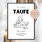 Digital Geldgeschenk Taufe Kirche Taube Taufgeschenk personalisiert Name Geld schenken Geschenk Taufpate Gutschein Wunscherfüller download