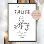 Digital Geldgeschenk Taufe Kirche Taube Taufgeschenk personalisiert Name Geld schenken Geschenk Taufpate Gutschein Wunscherfüller download