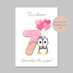 Digital Geldgeschenk 7 Geburtstag siebter Geburtstag Geld schenken Geschenk Gutschein Geburtstagsgeschenk Wunscherfüller download A4