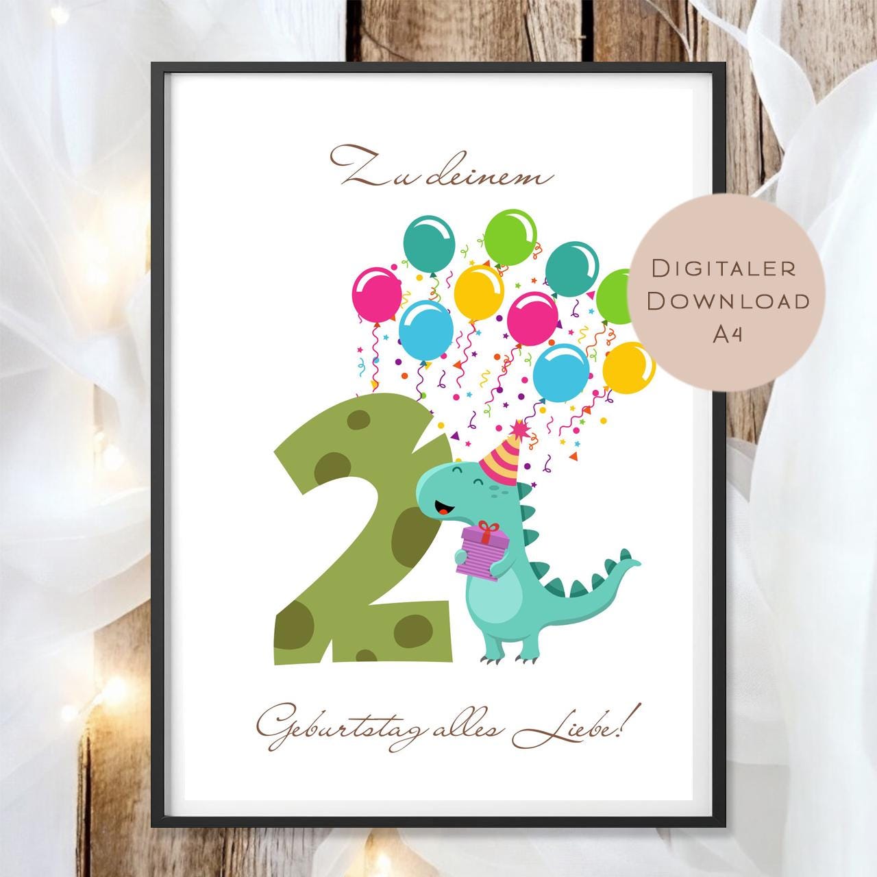 Digital Geldgeschenk 2 Geburtstag zweiter Geburtstag Geld schenken Geschenk Gutschein Geburtstagsgeschenk Wunscherfüller download A4