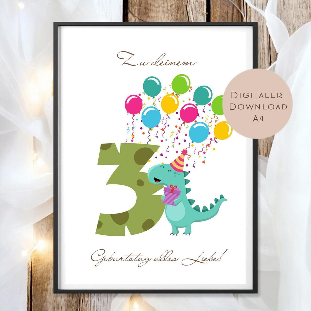 Digital Geldgeschenk 3 Geburtstag dritter Geburtstag Geld schenken Geschenk Gutschein Geburtstagsgeschenk Wunscherfüller download A4