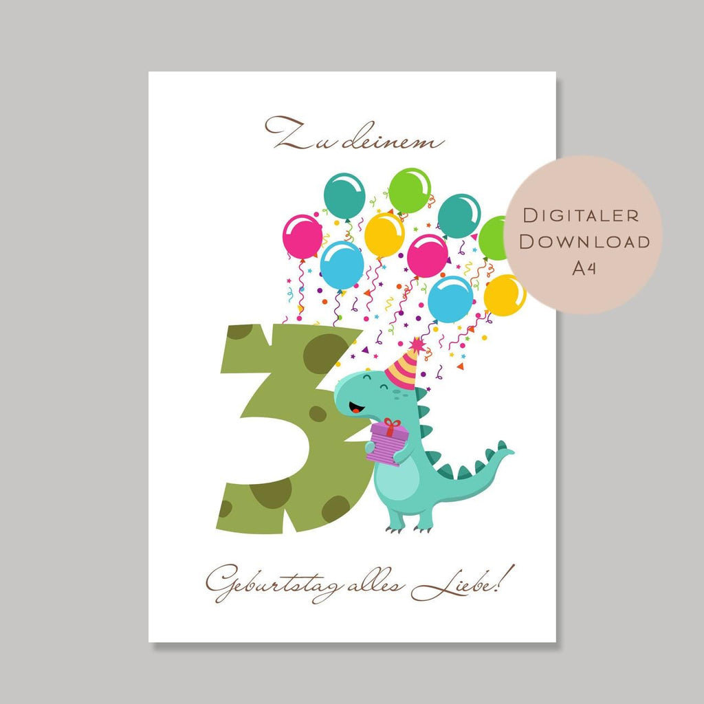 Digital Geldgeschenk 3 Geburtstag dritter Geburtstag Geld schenken Geschenk Gutschein Geburtstagsgeschenk Wunscherfüller download A4