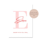 Poster Bild Name personalisert Geschenk Geburt Taufe Geburtsgeschenk Geburtstag Geburtsdaten Kinderzimmer PDF A3 / A4 zum Ausdrucken digital