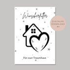 Digital Hochzeit Geldgeschenk Haus Traumhaus Hochzeitsgeschenk Geld schenken Geschenk Richtfest Umzug Wunscherfüller download A4