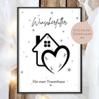 Digital Hochzeit Geldgeschenk Haus Traumhaus Hochzeitsgeschenk Geld schenken Geschenk Richtfest Umzug Wunscherfüller download A4