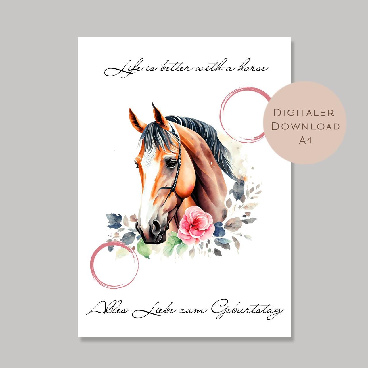 Geldgeschenk Pferd I Gutschein für Pferdemädchen I Geschenkidee reiten Ausdrucken I Geburtstag Geld schenken I Geburtstagsgeschenk PDF A4