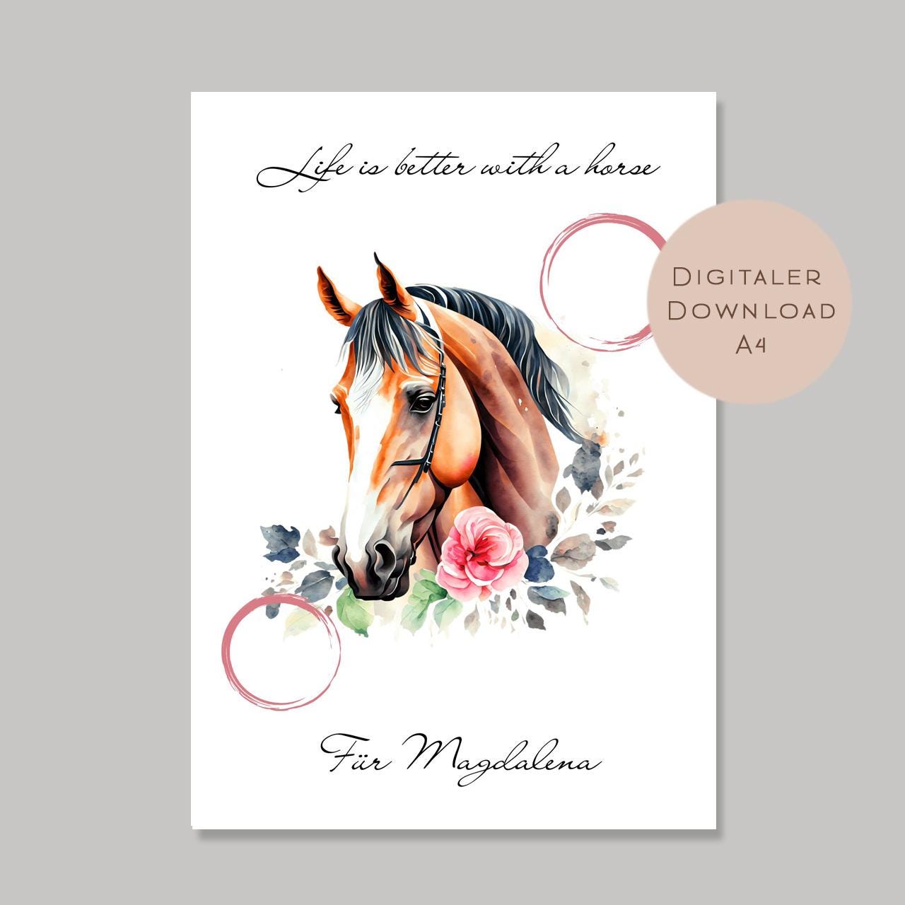 Geldgeschenk Pferd I Gutschein für Pferdemädchen I Geschenkidee reiten Ausdrucken I Geburtstag Geld schenken I Geburtstagsgeschenk PDF A4