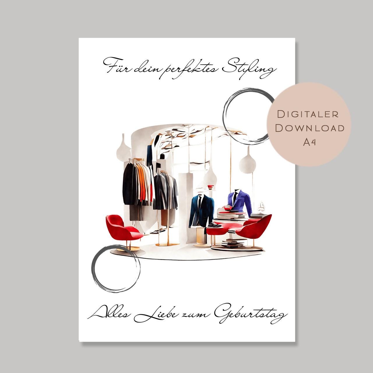 Geldgeschenk Mann shoppen I Gutschein einkaufen I Geschenkidee Mode Ausdrucken I Geburtstag Geld schenken I Geburtstagsgeschenk PDF A4